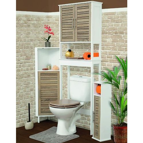 TENDANCE KUPATILSKI ORMARIĆ SA VRATIMA I 1 POLICOM STOCHKLOM 30X30X118CM MDF BAMBUS BELA 9923306 slika 2