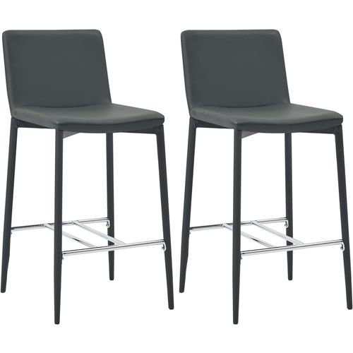 Barski stolci od umjetne kože 2 kom sivi slika 9