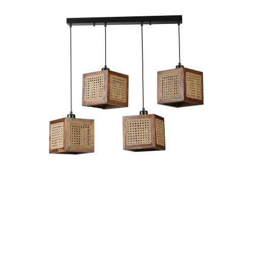 Kumsal 4 Lü Sıralı Ceviz Rattan Avize Rattan
Walnut Chandelier slika 4