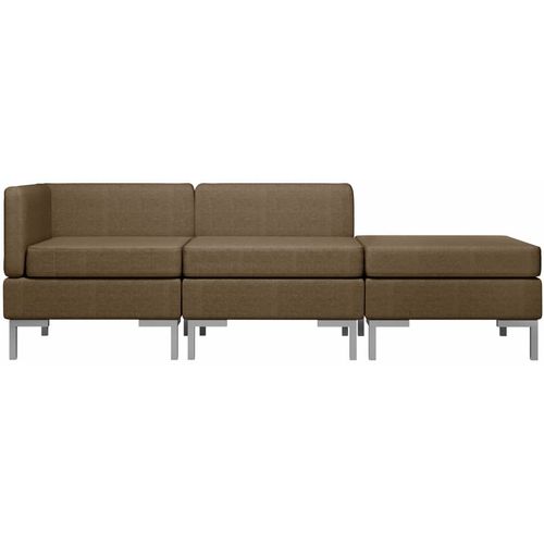 3-dijelni set sofa od tkanine smeđi slika 25