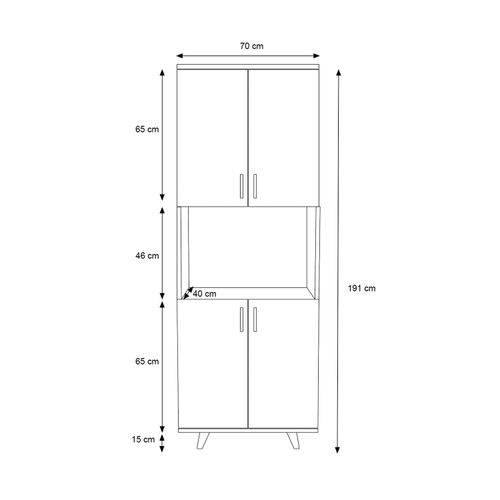 Višenamenski Orman L1196 Oak White slika 5