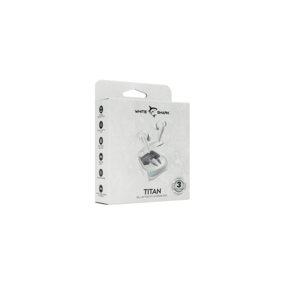 WHITE SHARK EARBUDS Slušalice + mikrofon Bluetooth GEB-TWS96 TITAN ANC, bijele  slika 2