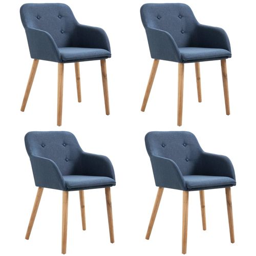 Blagovaonske stolice tkanina i hrastovina 4 kom plave slika 23