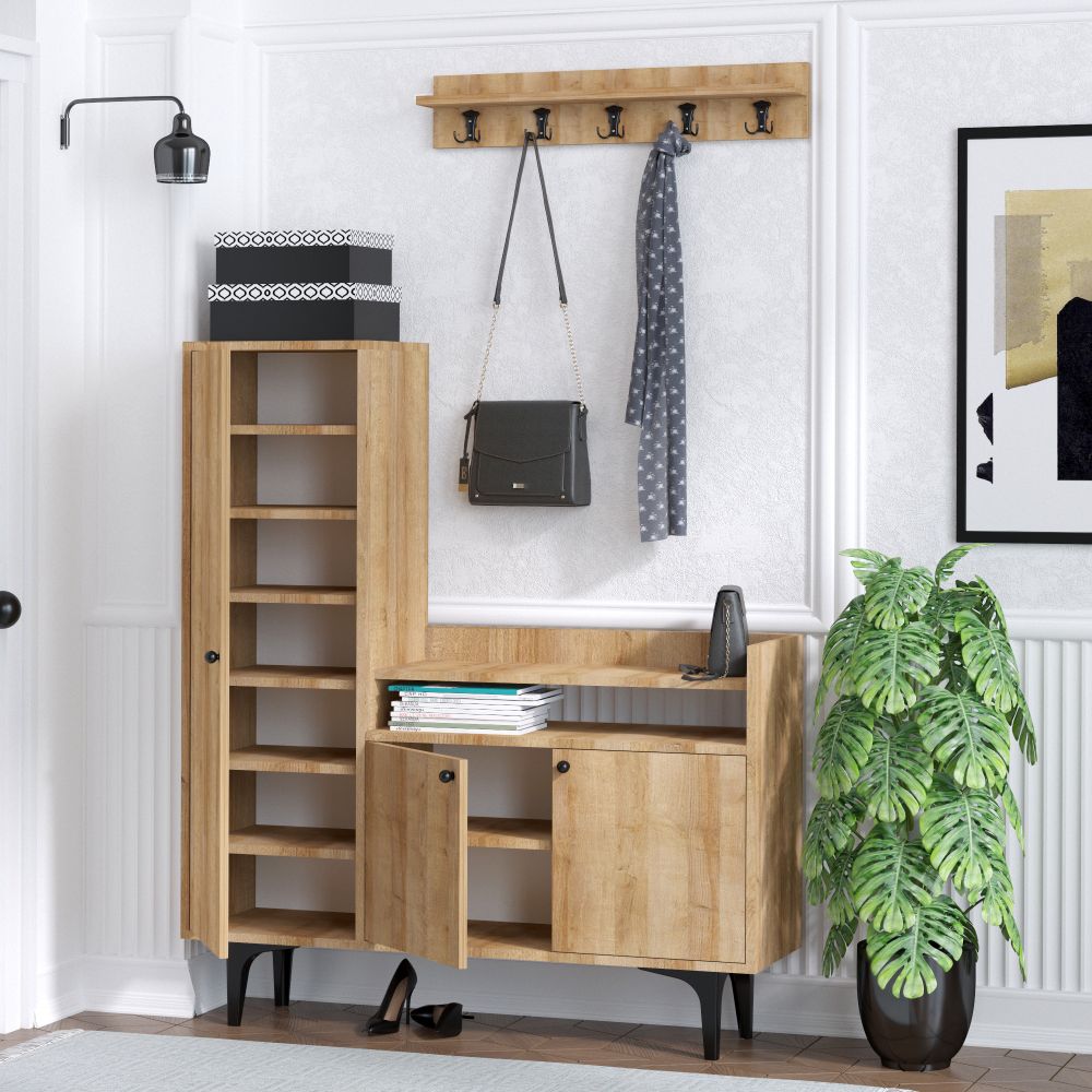 Barney Oak Shoe Cabinet slika 3