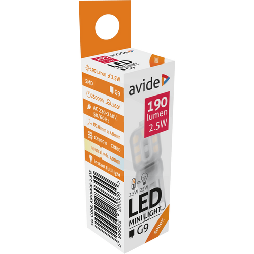 Avide Sijalica, G9, LED 2.5W, 4000K, 230V AC, bijela svjetlost - ABG9NW-2.5W slika 2