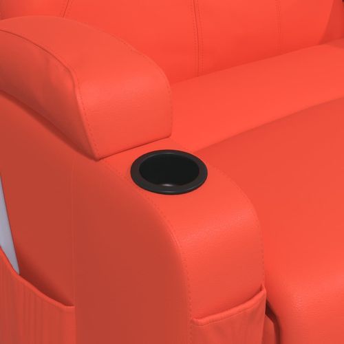 Ljuljajuća masažna fotelja od umjetne kože crvena slika 16