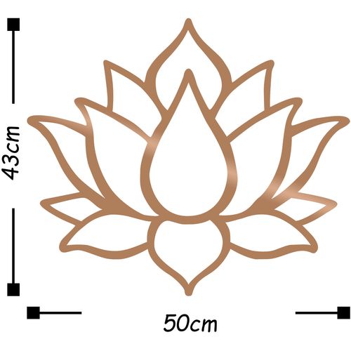 Wallity Lotus Flower 1 - Copper Copper Decorative Metal Wall Accessory slika 3