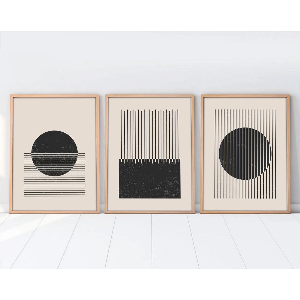 Huhu212 - Dekorativno Slikarstvo u Okviru od MDF-a, 50 x 70 cm, Višebojno (Set od 3 Komada) slika 5