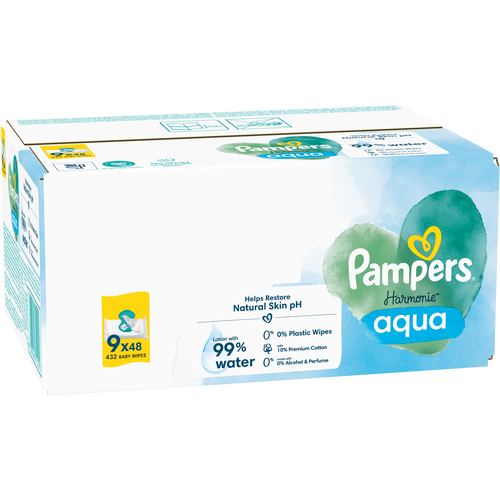 Pampers vlažne maramice Harmonie Aqua 9 x 48 komada  slika 3