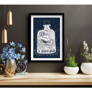 3853NISCT-001 White
Navy Blue Decorative Framed MDF Painting