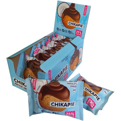 CHIKALAB - CHIKAPIE Čokoladom preliven proteinski cookie sa punjenjem Kokos 60g slika 1