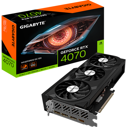 Grafička kartica GIGABYTE NVIDIA GeForce RTX 4070 WINDFORCE OC 12GB, GDDR6X 12GB/192bit, PCI-E 4.0, 1x HDMI, 3x DP, Retail slika 1