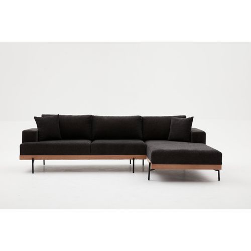 Atelier Del Sofa Kutna garnitura, Antracit Crno, Liva Right - Anthracite, Copper slika 10