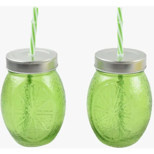 Čaša sa slamčicom - dve u setu - zelena slika 1
