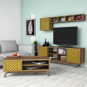 Inci - Walnut, Yellow Walnut
Yellow Living Room Furniture Set