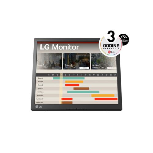 LG 17BR30T-B 17'' TN SXGA 1280x1024@75Hz touch monitor, 5:4, 1000:1, 5ms, 200 cd/m², 170º/160º, 1 D-Sub , 1 USB Upstream Port  2.0, USB A to B, Tilt, Black, 3yw slika 1