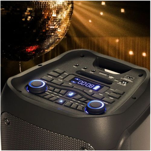 MANTA karaoke, 300W, FM, BT, USB, SD, disko sv, bež mik, daljinski, crni SPK5450 slika 5