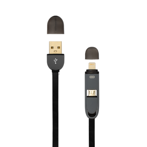 Sbox kabel USB A Muški -> MICRO USB + 8-pin iPh Muški 1 m Crni / RETAIL slika 1