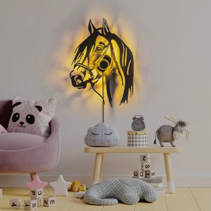 Horse Black Wall Lamp