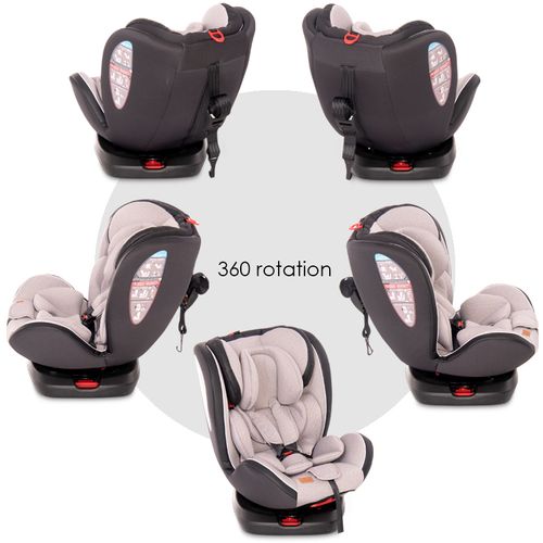 LORELLI NEBULA Autosjedalica  360° Isofix Grey Crowns 0-12 godina/0-36 kg (0+/1/2/3) slika 4