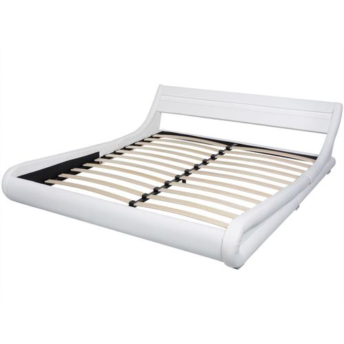 Okvir za krevet od umjetne kože s LED svjetlom bijeli 160 x 200 cm slika 35