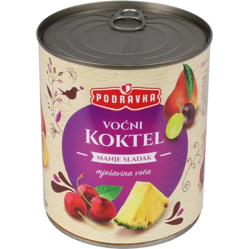 Podravka Kompot Voćni Koktel Manje Sladak Limenka 800 g slika 1