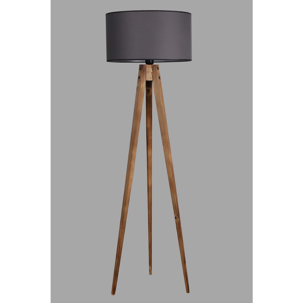 Tripod Yanık Lambader Silindir Koyu Gri Abajurlu slika 3