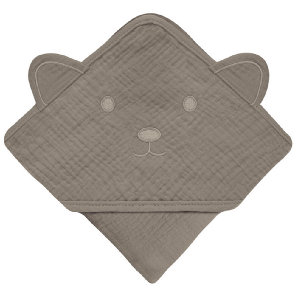 Lionelo Peškir za bebe sa kapuljačom Muslin 80x80cm, Beige Cappuccino slika 2
