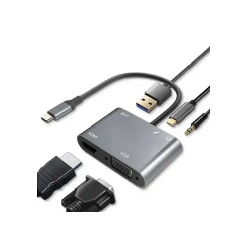 Adapter-konverter Tip C-HDMI/VGA/1xUSB 3.0//Tip C/Audio Linkom slika 1