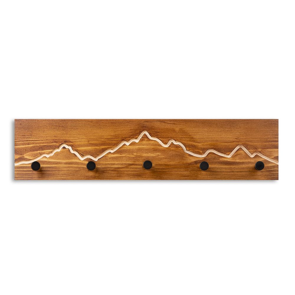 Wooden wall hook Mountain 2, colours: walnut, natural slika 4