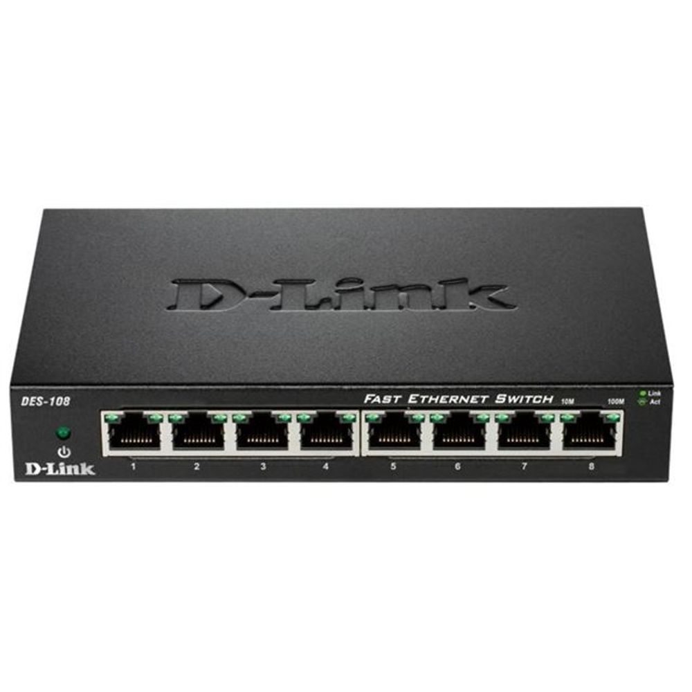 D-Link switch neupravljivi,DES-108/E (metalno kućište) slika 1