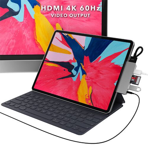 HyperDrive, 6 u 1 USB-C HUB za iPad Pro, iPad Air, iPad Mini, space grey slika 3