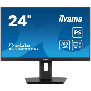 IIYAMA Monitor LED XUB2492HSU-B6 24” IPS 1920 x 1080 @100Hz 250 cd/m² 1300:1 0.4ms HDMI DP USBx4 height, swivel, tilt, pivot (rotation both sides)