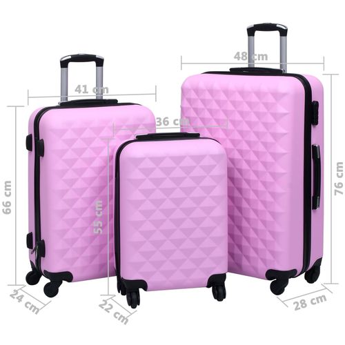 3-dijelni set čvrstih kovčega ružičasti ABS slika 29