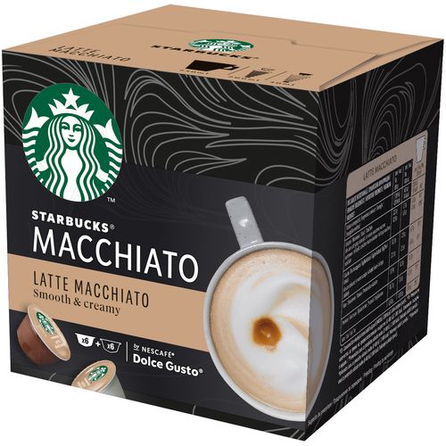 STARBUCKS Latte Macchiato by NESCAFÉ® Dolce Gusto®, kapsule za kavu, (12 kapsula / 6 napitaka), kutija, 129 g slika 1