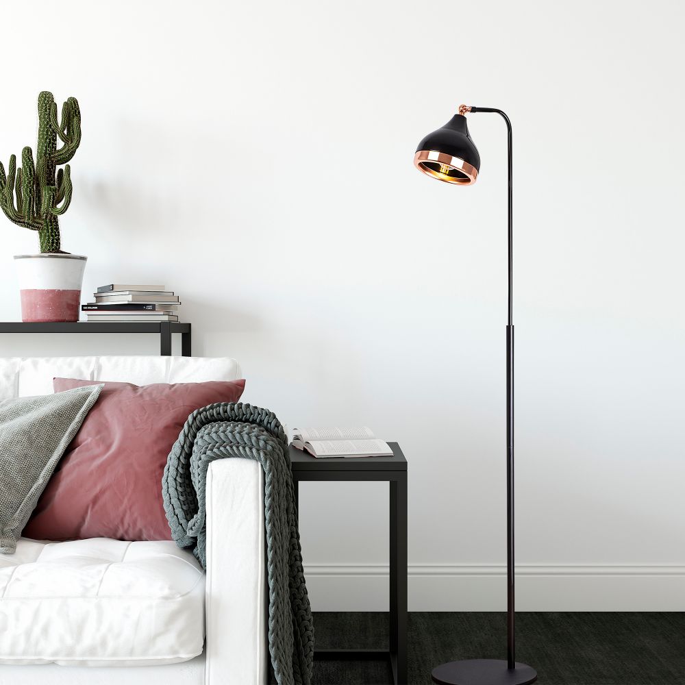 Yıldo - NT - 146 Crni Bakrov Podni Lampa slika 1