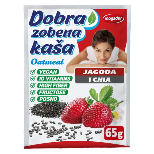 Dobra zobena kaša 65g jagoda - chia KRATAK ROK slika 1