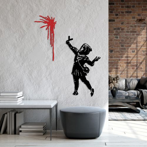 Wallity Metalna zidna dekoracija Banksy Metal 09 slika 3