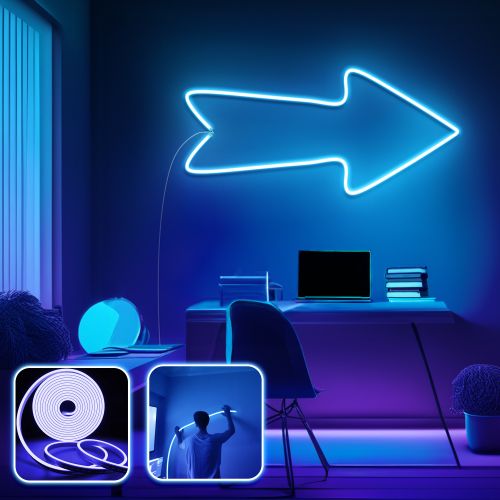 Opviq Dekorativna zidna led rasvjeta Arrow - Large - Blue slika 1