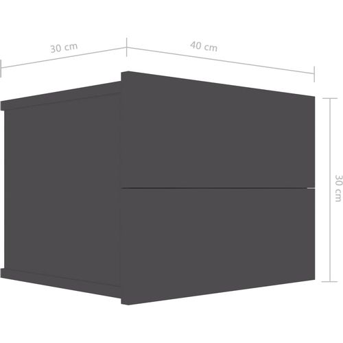 Noćni ormarići 2 kom sivi 40 x 30 x 30 cm od iverice slika 39