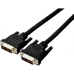 Digitus DVI priključni kabel DVI-D 18+1-polni utikač, DVI-D 18+1-polni utikač 5.00 m crna AK-320100-050-S mogućnost vijčanog spajanja DVI kabel