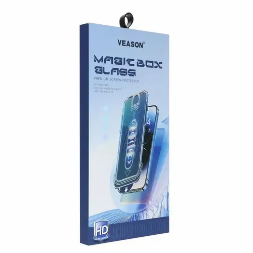 Kaljeno staklo 6D Pro Veason Easy-Install Glass – za iPhone 14 Pro crno slika 6