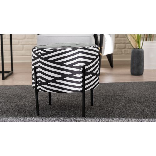 Atelier Del Sofa Tabure, Crno Bijela, Flow - Black, White slika 2