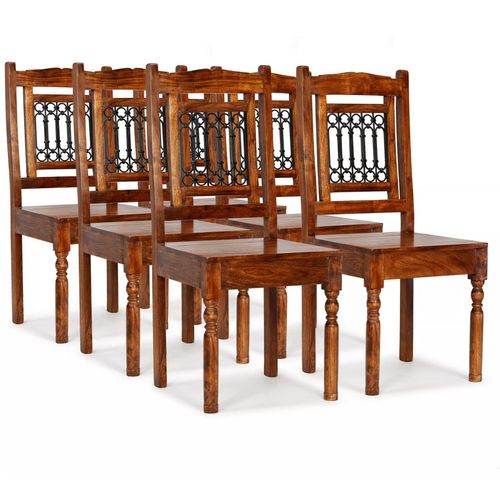Blagovaonske stolice od masivnog drva i šišama 6 kom klasične slika 23