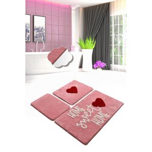 Home Sweet Home - Pink Pink Acrylic Bathmat Set (3 Pieces)