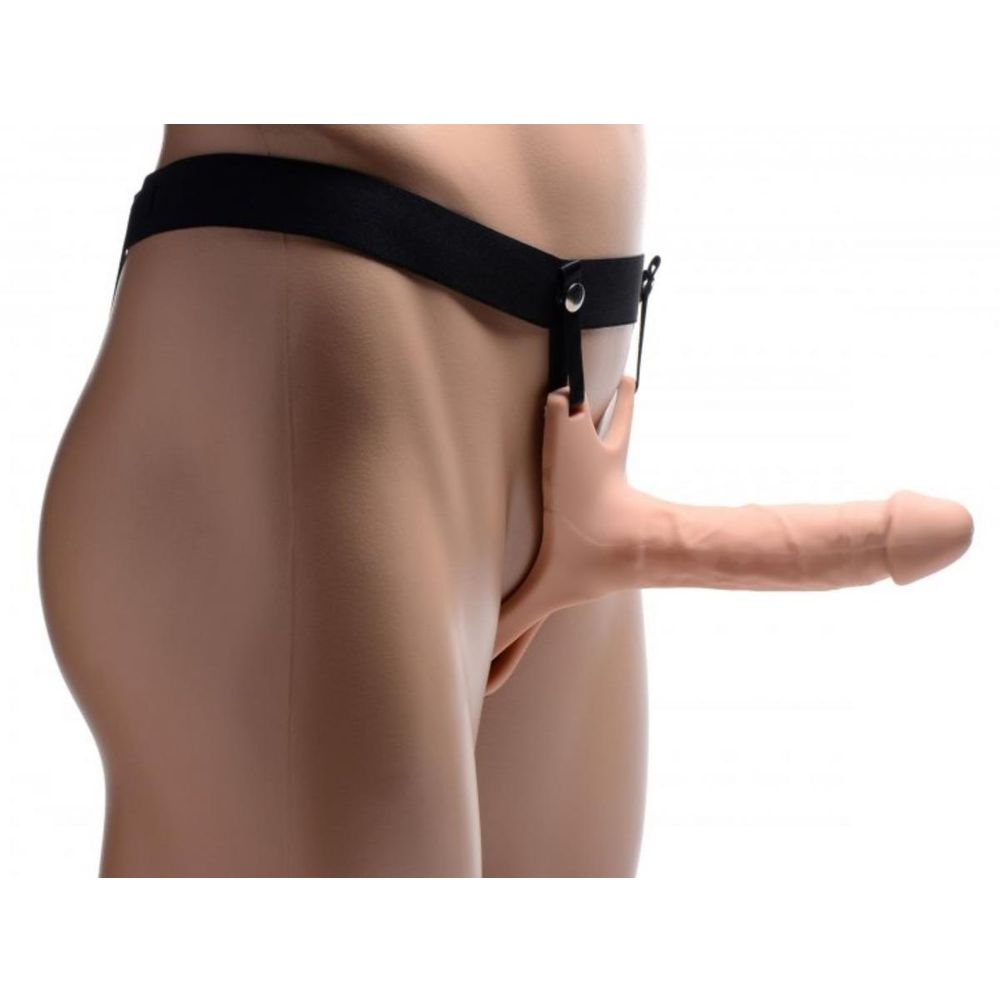 Silikonski šuplji strap on, bež slika 5