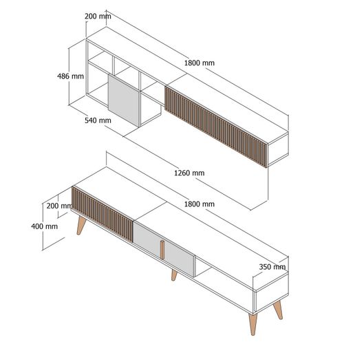 Woody Fashion TV jedinica, Milan TV - Walnut, Anthracite slika 6