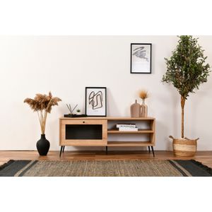 TV Stalak Calvin 140 Glass Oak Black