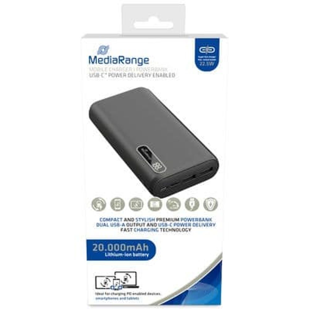 MediaRange Mobilni punjač I Powerbank,20.000mAh,s tehnologijom brzog punjenja USB-C™ slika 1