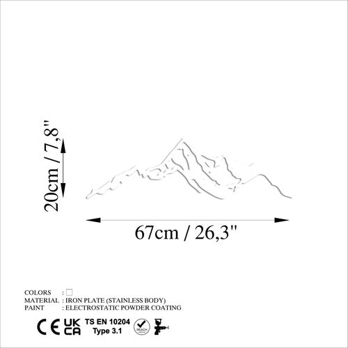 Wallity Metalna zidna dekoracija, Mountain - 10 slika 6